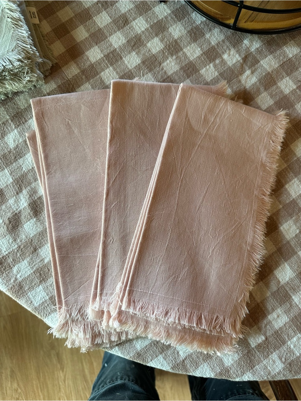 Hearth & Hand Blush Pink Fringe Cotton Napkins - Set of 8